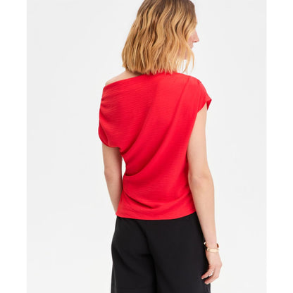 I.n.c. International Concepts Women's Short Sleeve Asymmetric Blouse, Macy's Exclusive