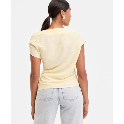 I.n.c. International Concepts Women's Short Sleeve Asymmetric Blouse, Macy's Exclusive