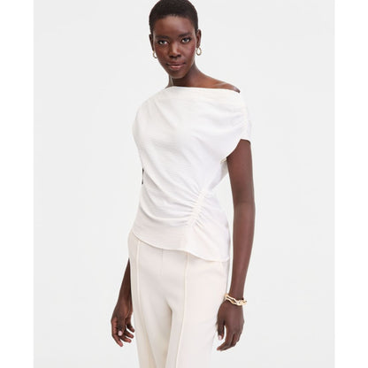 I.n.c. International Concepts Women's Short Sleeve Asymmetric Blouse, Macy's Exclusive