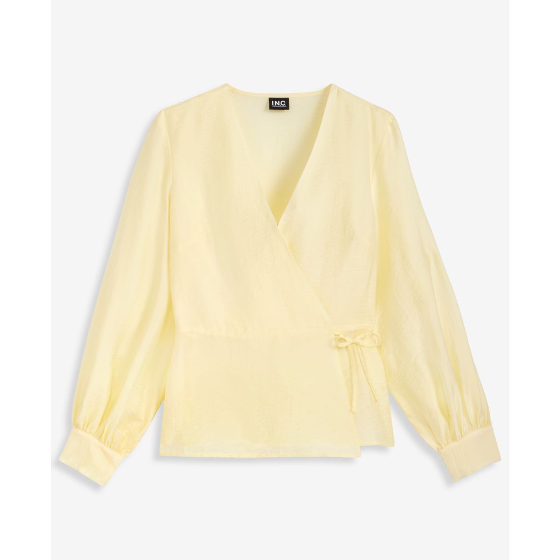 I.n.c. International Concepts Women's Long Sleeve Textured Wrap Blouse, Macy's Exclusive