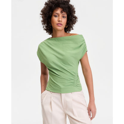 I.n.c. International Concepts Women's Short Sleeve Asymmetric Blouse, Macy's Exclusive