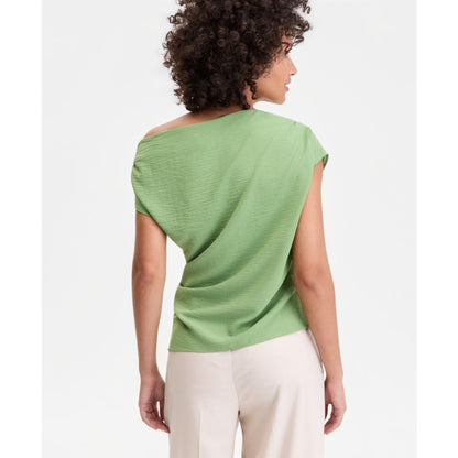 I.n.c. International Concepts Women's Short Sleeve Asymmetric Blouse, Macy's Exclusive