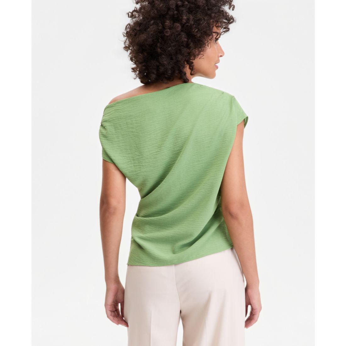 I.n.c. International Concepts Women's Short Sleeve Asymmetric Blouse, Macy's Exclusive