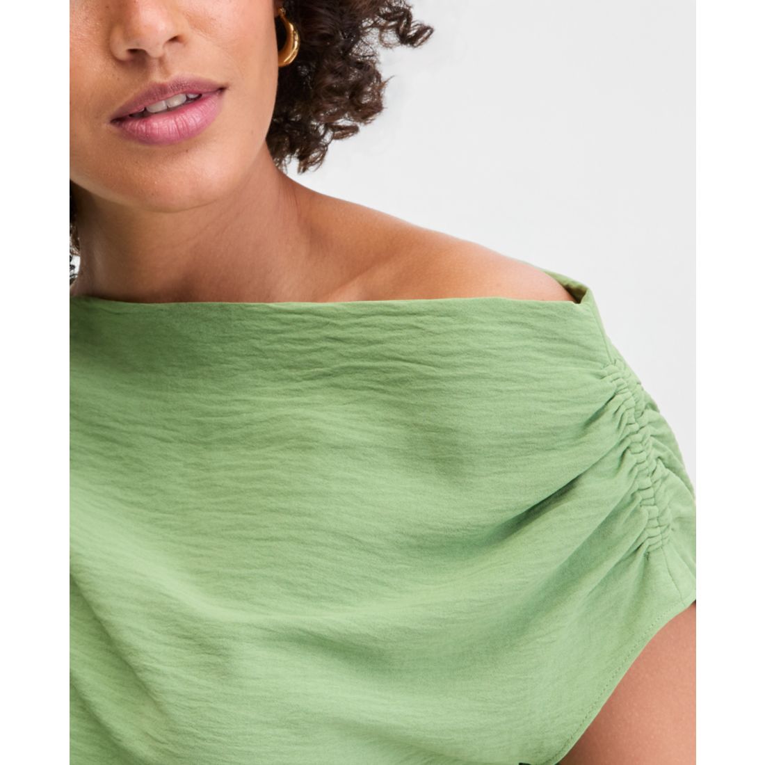 I.n.c. International Concepts Women's Short Sleeve Asymmetric Blouse, Macy's Exclusive