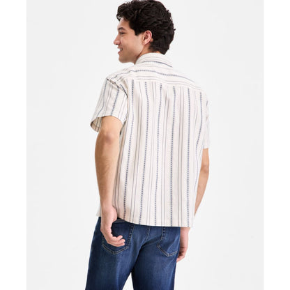 Sun + Stone Men's Cotton Anchor-Stripe Quarter-Zip Shirt, Macy's Exclusive