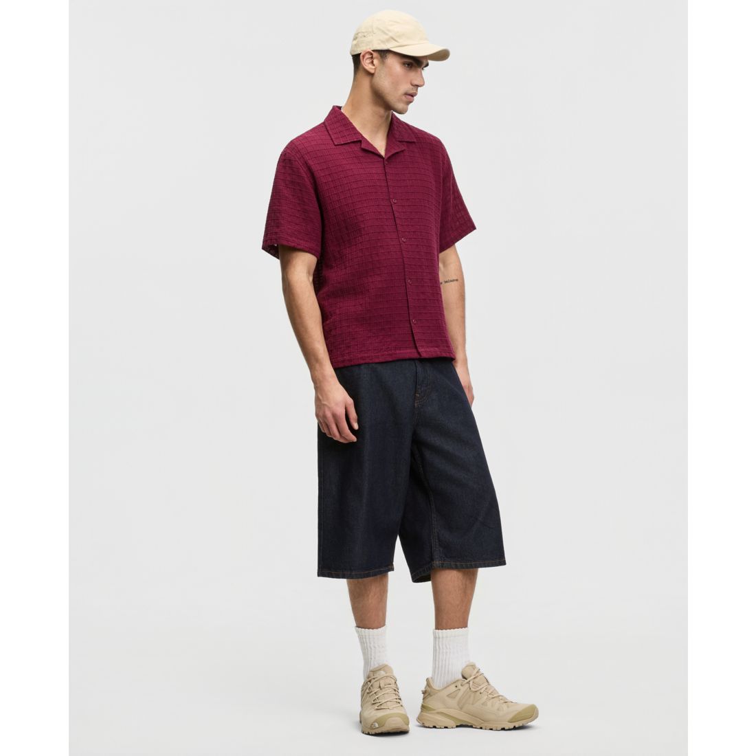 Mode of One Men's Relaxed-Fit Crinkled Short-Sleeve Shirt, Macy's Exclusive