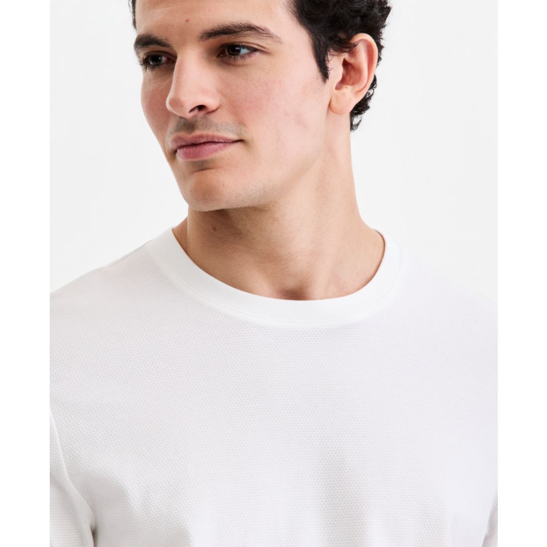 Alfani Men's Short-Sleeve Textured Mercerized T-Shirt, Macy's Exclusive