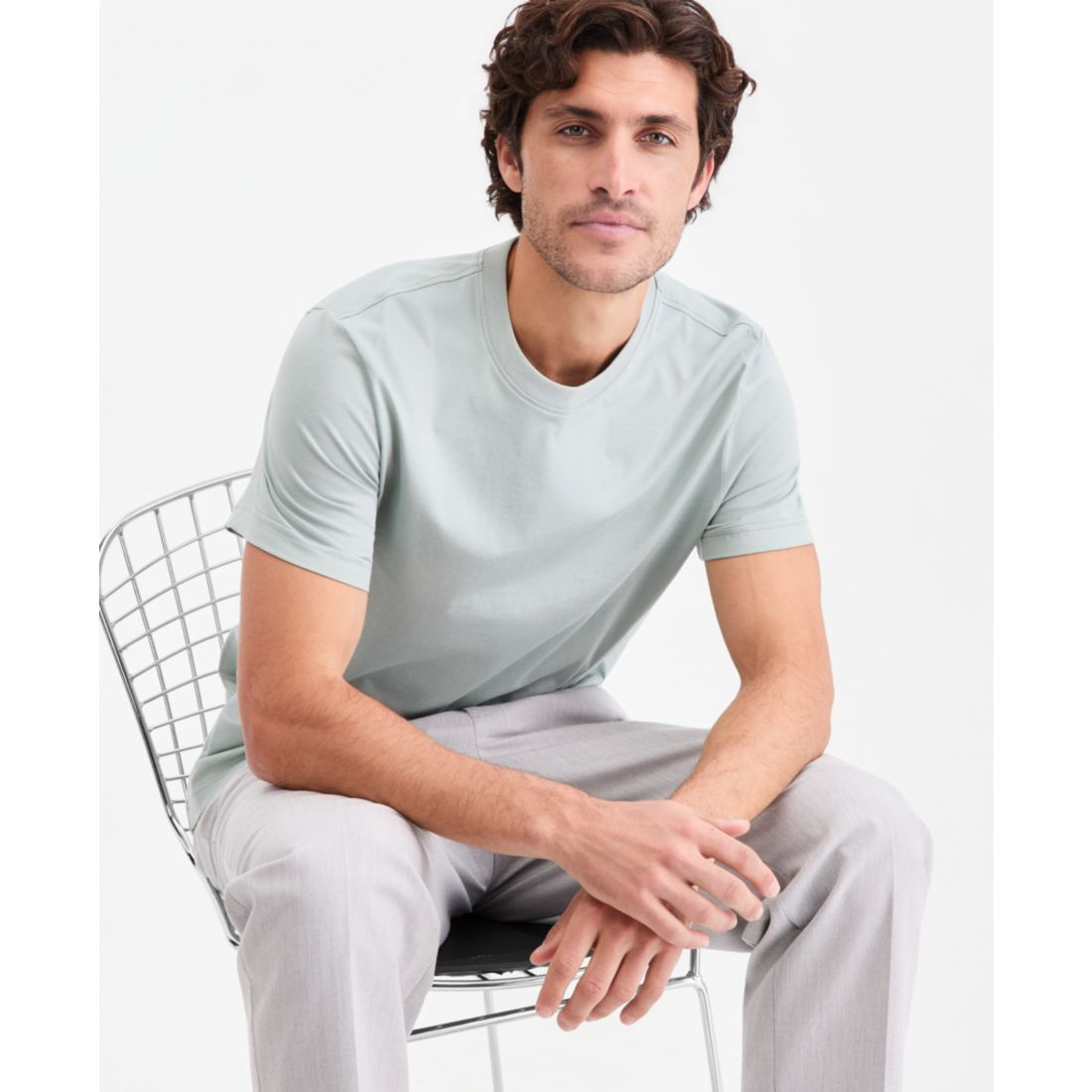 Alfani Men's Mercerized Cotton Short Sleeve Crewneck T-Shirt, Created for Macy's