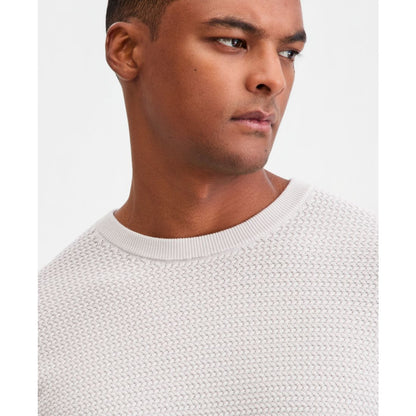 Alfani Men's Cotton Textured Crewneck Long-Sleeve Sweater, Macy's Exclusive
