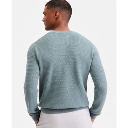 Alfani Men's Cotton Textured Crewneck Long-Sleeve Sweater, Macy's Exclusive