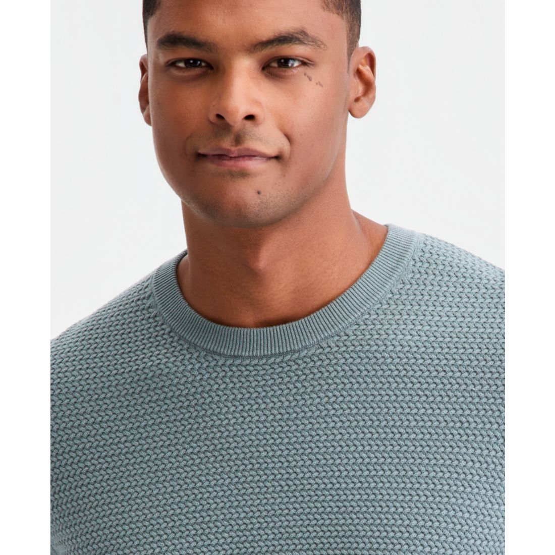 Alfani Men's Cotton Textured Crewneck Long-Sleeve Sweater, Macy's Exclusive