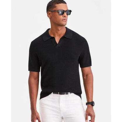 Alfani Men's Cotton Johnny Collar Short-Sleeve Sweater, Macy's Exclusive