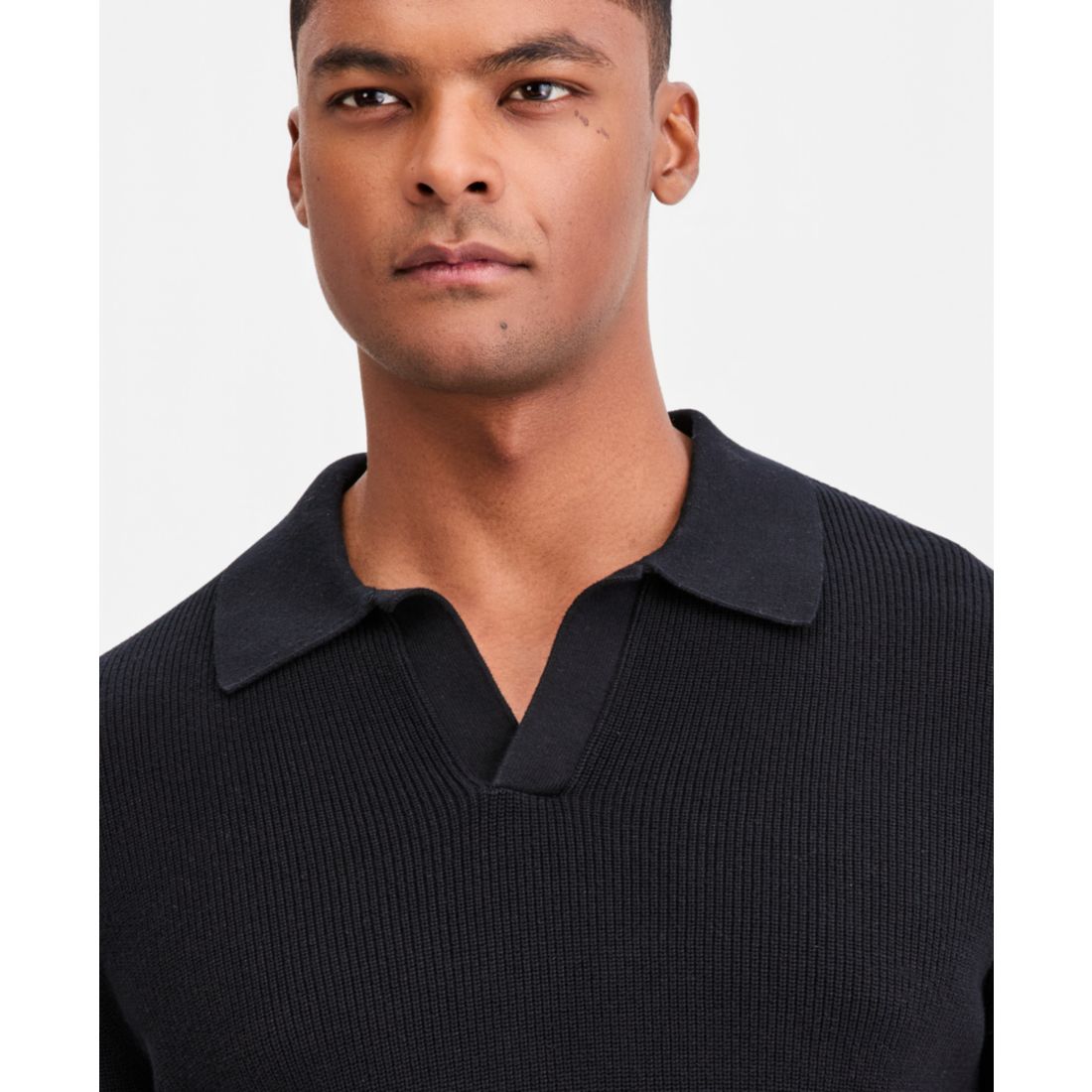 Alfani Men's Cotton Johnny Collar Short-Sleeve Sweater, Macy's Exclusive