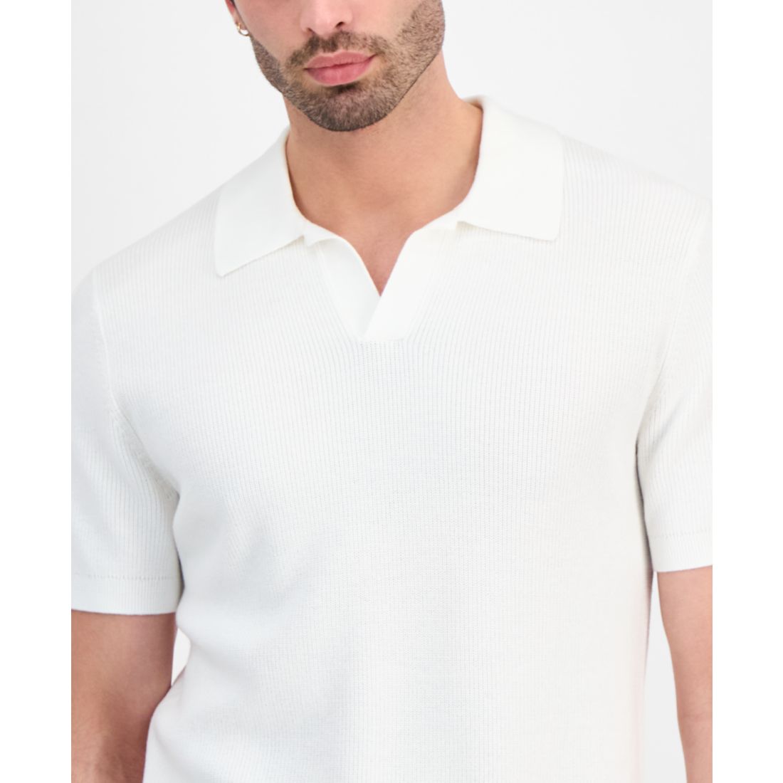 Alfani Men's Cotton Johnny Collar Short-Sleeve Sweater, Macy's Exclusive