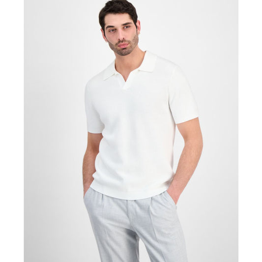 Alfani Men's Cotton Johnny Collar Short-Sleeve Sweater, Macy's Exclusive