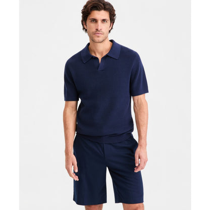 Alfani Men's Cotton Johnny Collar Short-Sleeve Sweater, Macy's Exclusive