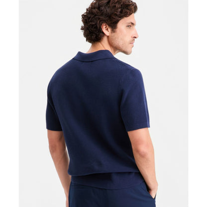 Alfani Men's Cotton Johnny Collar Short-Sleeve Sweater, Macy's Exclusive
