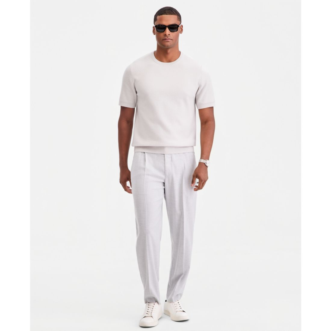 Alfani Men's Oversized Pique Knit Short-Sleeve Sweater, Macy's Exclusive