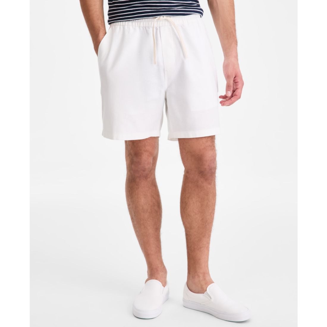 Sun + Stone Men's Linen Blend 6" Pull-On Shorts, Macy's Exclusive
