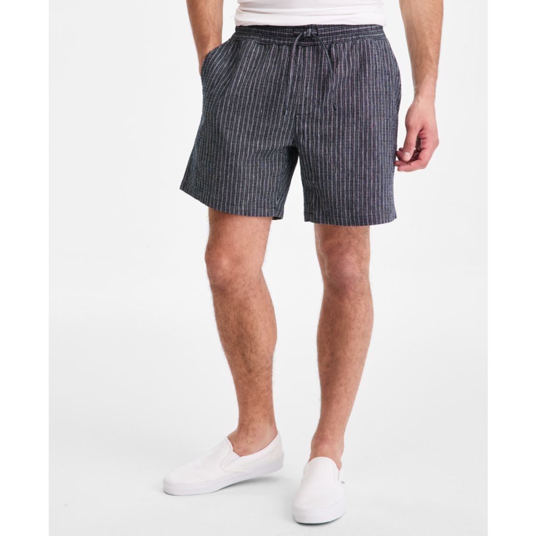 Sun + Stone Men's Jones Striped 6" Pull-On Shorts, Macy's Exclusive