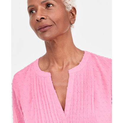 Style & Co Women's Textured Pintuck Ruffle Sleeve Top, Created for Macy's