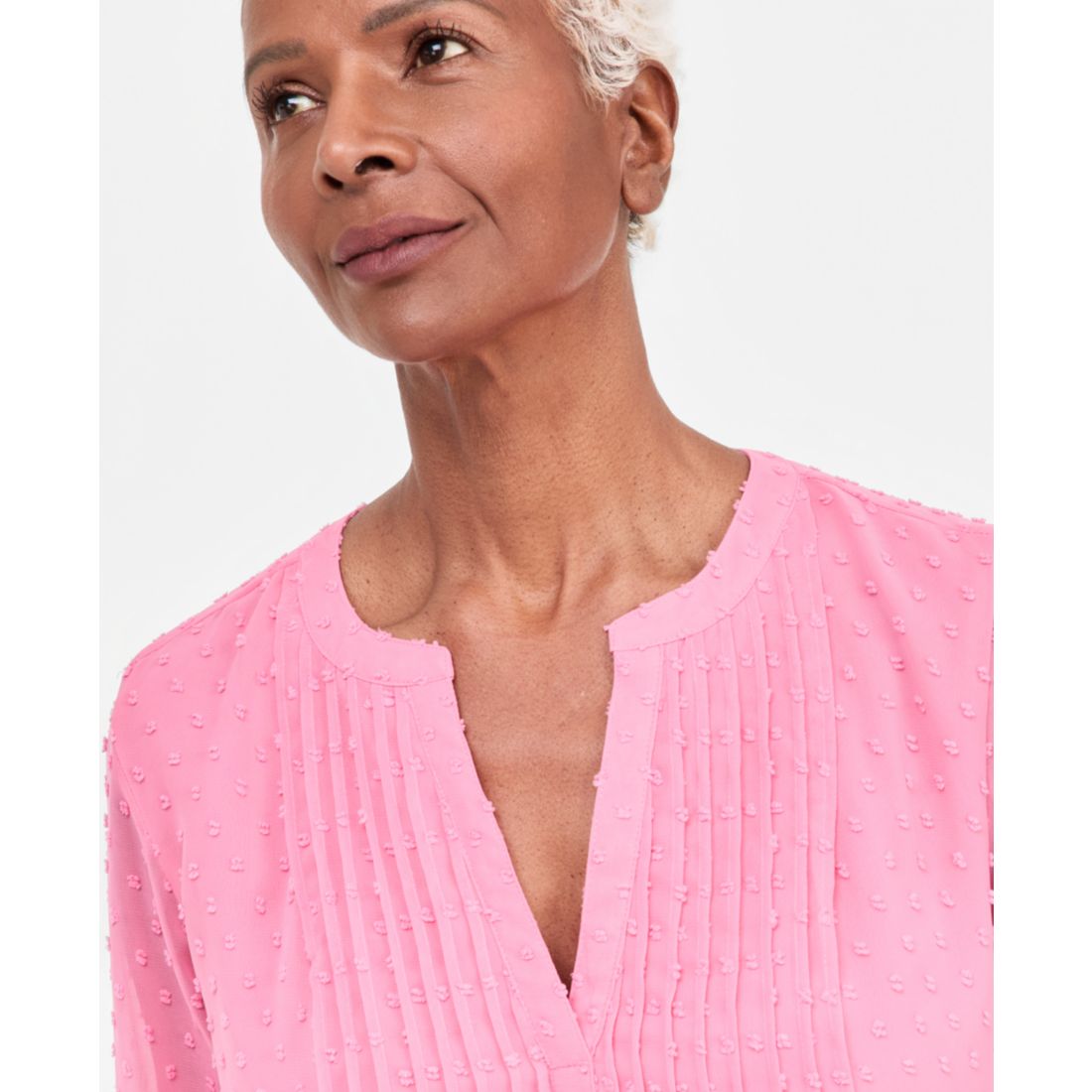 Style & Co Women's Textured Pintuck Ruffle Sleeve Top, Created for Macy's