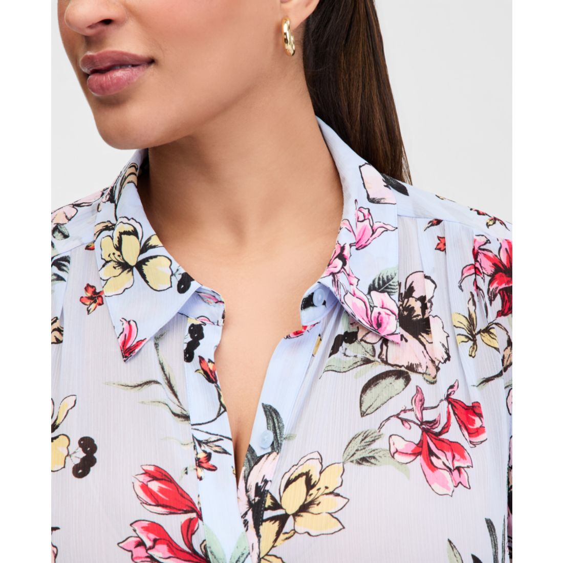 I.n.c. International Concepts Plus Size Collared Button-Front Shirt, Macy's Exclusive