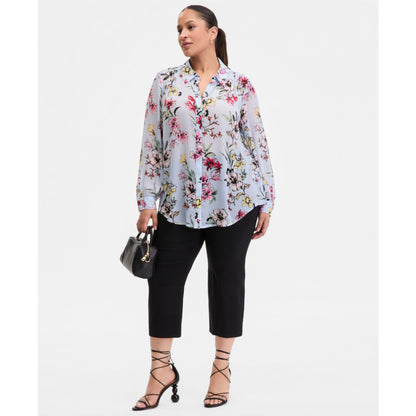 I.n.c. International Concepts Plus Size Collared Button-Front Shirt, Macy's Exclusive