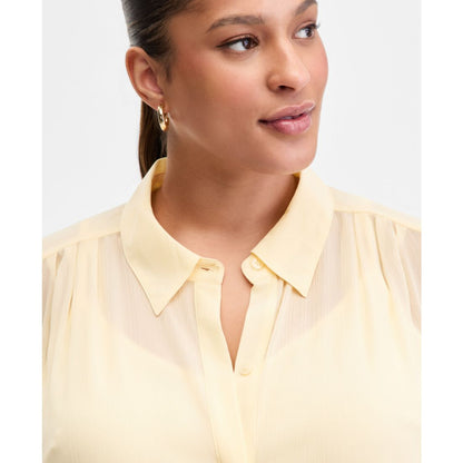 I.n.c. International Concepts Plus Size Collared Button-Front Shirt, Macy's Exclusive