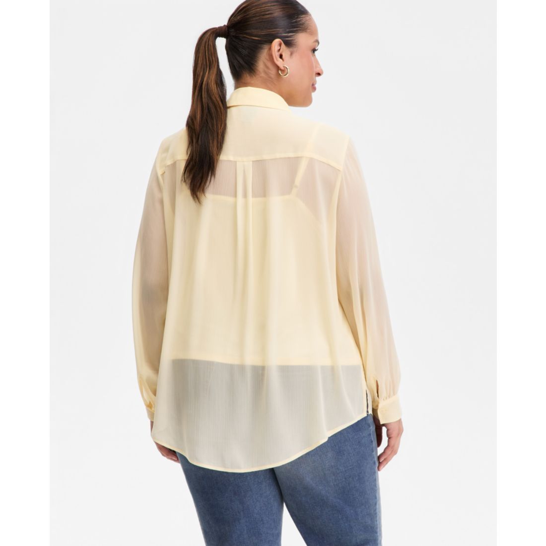 I.n.c. International Concepts Plus Size Collared Button-Front Shirt, Macy's Exclusive