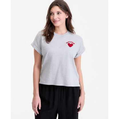 On 34th Women's Cuffed Amore Embroidered T-Shirt, Macy's Exclusive