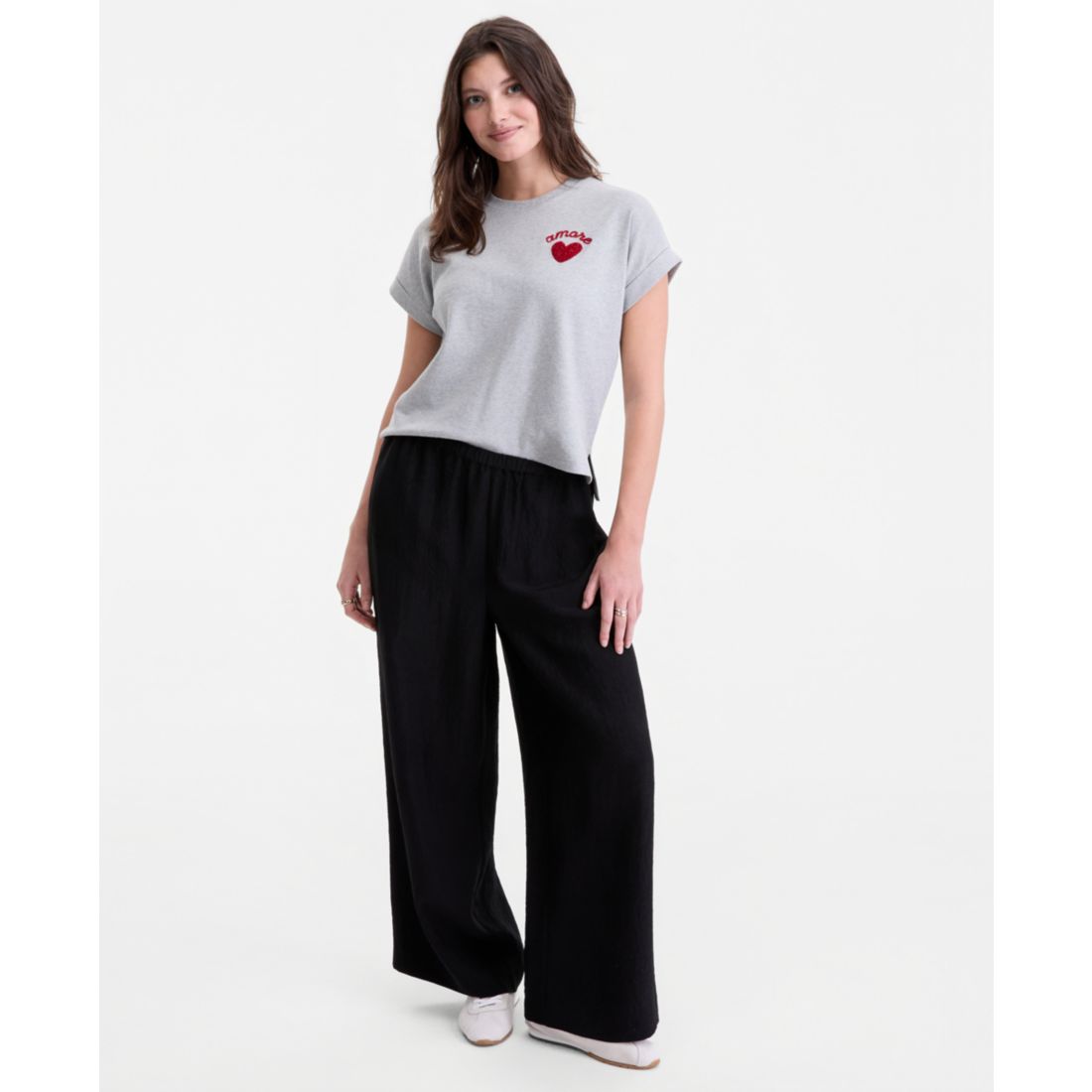 On 34th Women's Cuffed Amore Embroidered T-Shirt, Macy's Exclusive