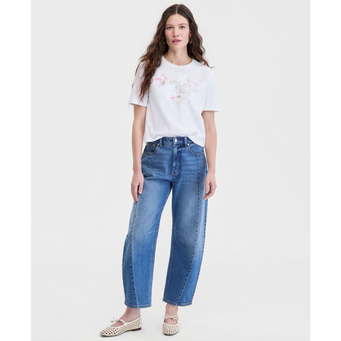 On 34th Women's Cotton Relaxed Jersey Dreamscape Applique Tee, Macy's Exclusive