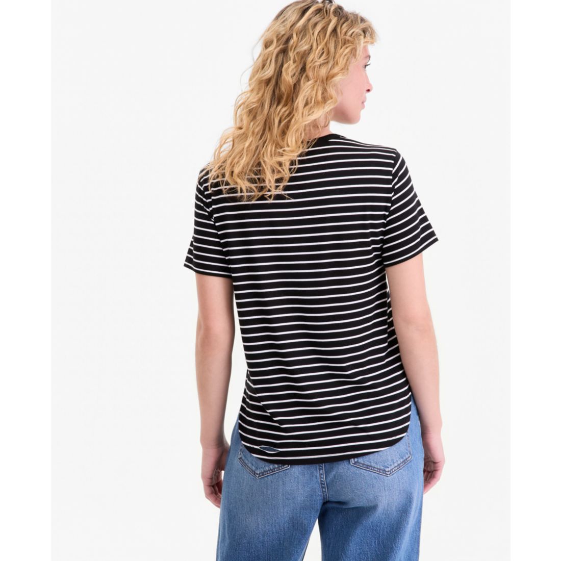 On 34th Women's Striped Curved-Hem T-Shirt, Macy's Exclusive