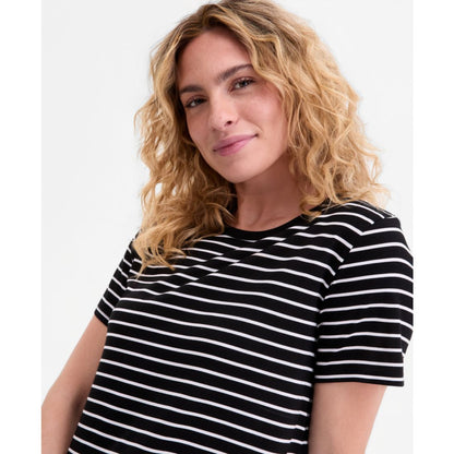 On 34th Women's Striped Curved-Hem T-Shirt, Macy's Exclusive