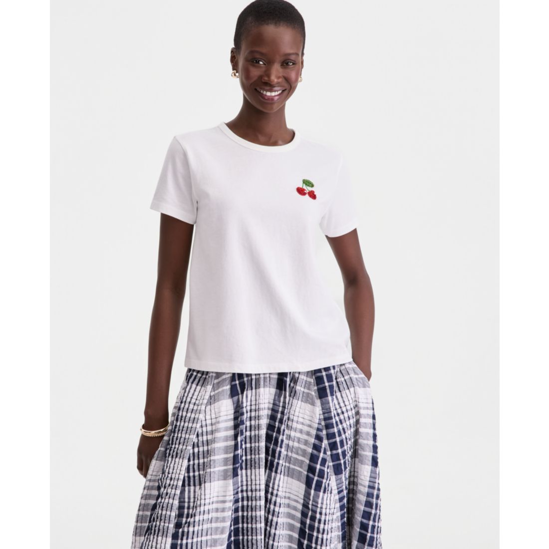 On 34th Women's Beaded Cherry Everyday T-Shirt, Macy's Exclusive