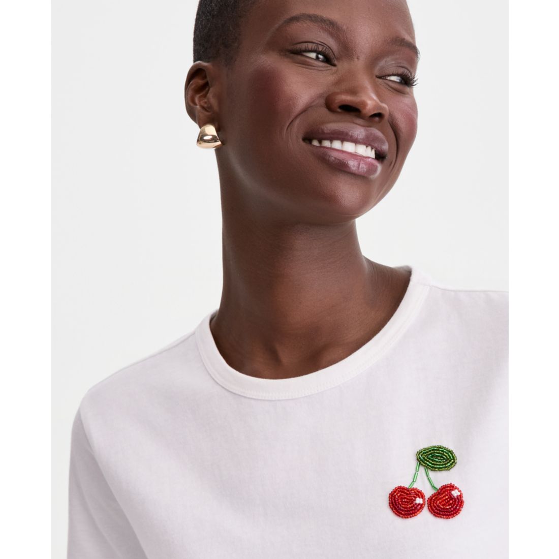 On 34th Women's Beaded Cherry Everyday T-Shirt, Macy's Exclusive