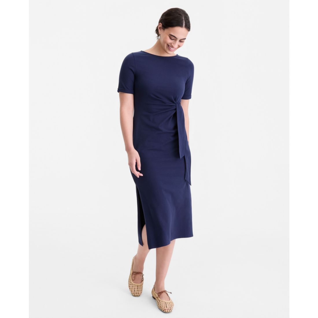 On 34th Women's Crewneck Wrap Tie Dress, Created for Macy's