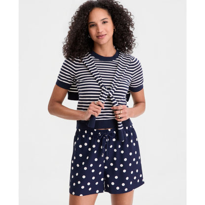 On 34th Women's Stripe Tie-Front Sweater Tee, Macy's Exclusive