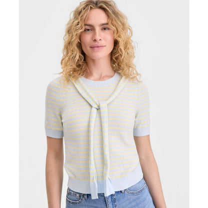 On 34th Women's Stripe Tie-Front Sweater Tee, Macy's Exclusive