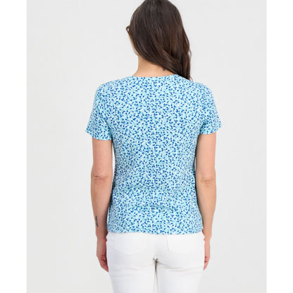 Style & Co Petite Scattered Buds Henley Short-Sleeve T-Shirt, Macy's Exclusive