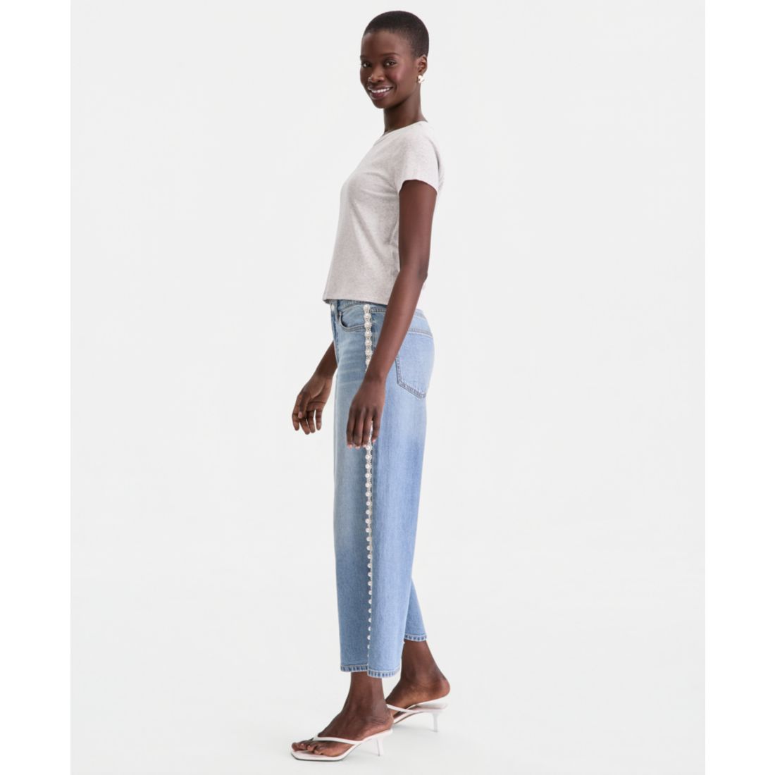 On 34th Women's High-Rise Cropped Faux-Pearl-Trim Jeans, Macy's Exclusive