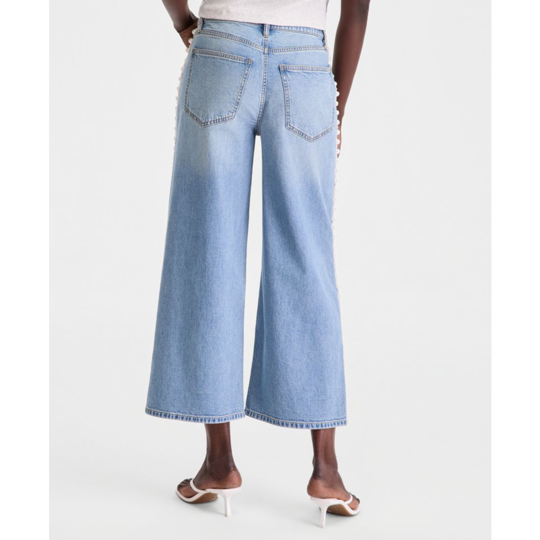 On 34th Women's High-Rise Cropped Faux-Pearl-Trim Jeans, Macy's Exclusive