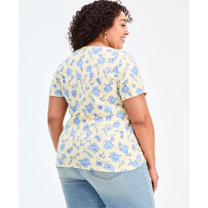 Style & Co Plus Size Short-Sleeve Henley Top, Exclusively at Macy's