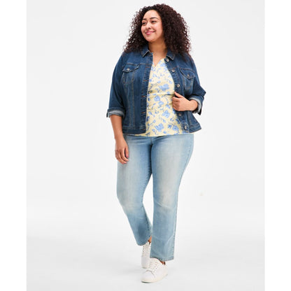 Style & Co Plus Size Short-Sleeve Henley Top, Exclusively at Macy's