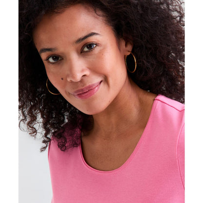 Style & Co Women's Cotton Short-Sleeve Scoop-Neck Top, Exclusively at Macy's