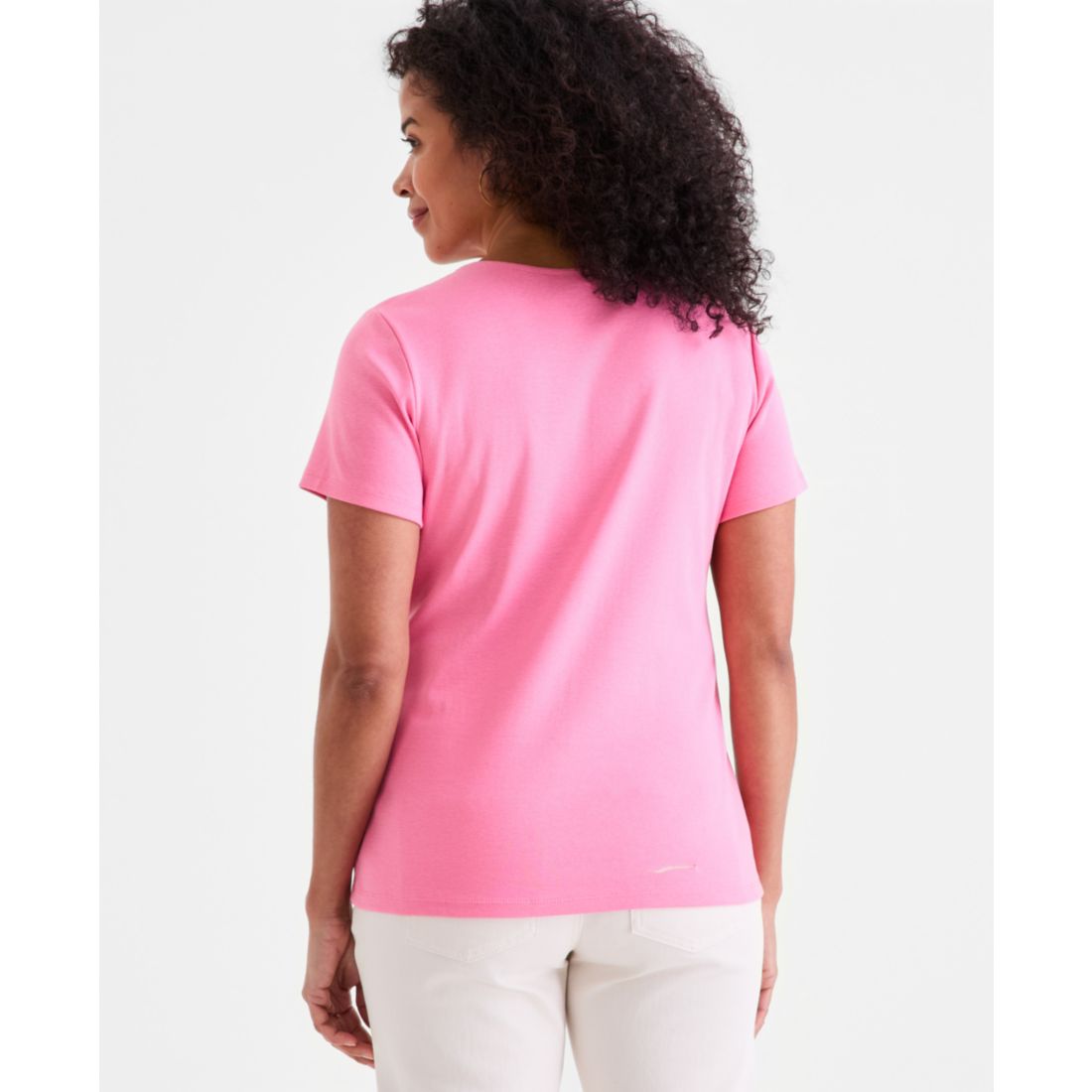 Style & Co Women's Cotton Short-Sleeve Scoop-Neck Top, Exclusively at Macy's