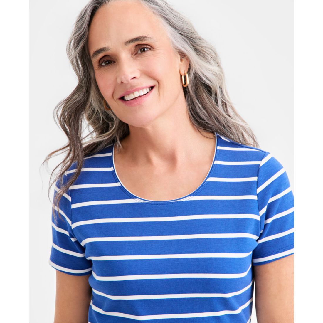 Style & Co Women's Printed Short-Sleeve Scoop-Neck Top, Macy's Exclusive