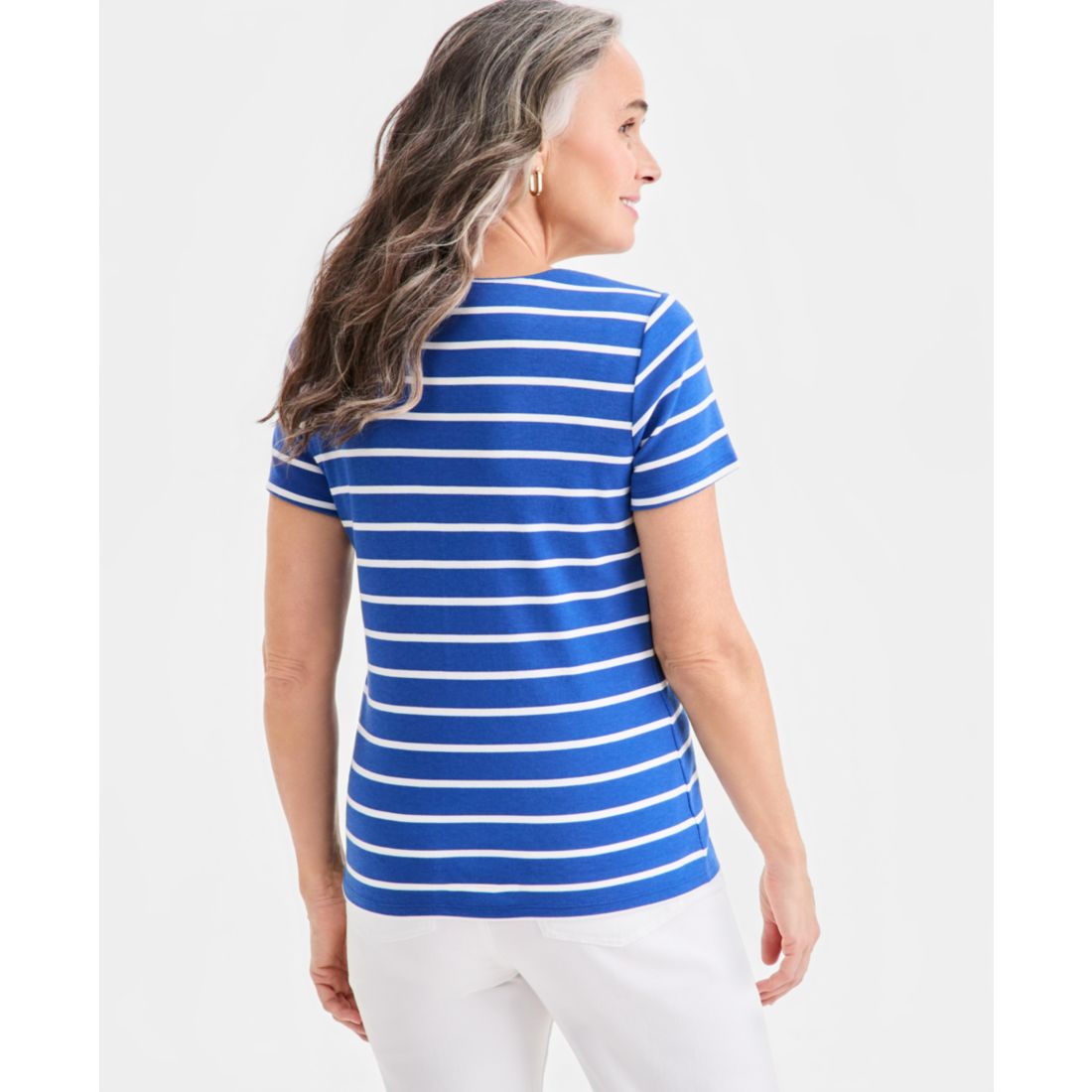 Style & Co Women's Printed Short-Sleeve Scoop-Neck Top, Macy's Exclusive