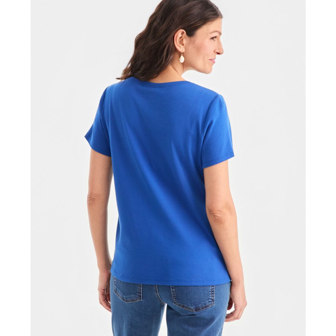 Style & Co Women's Short-Sleeve Cotton Henley Top, Exclusively at Macy's